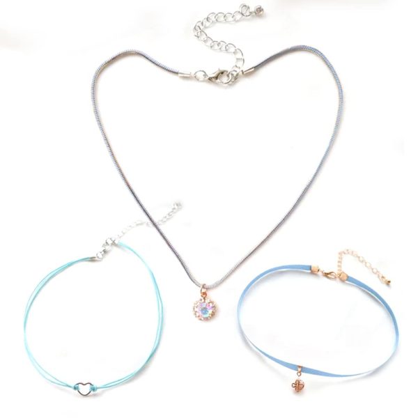 discount france Accessoires de Mode pour femme Ras du cou set Sky blue