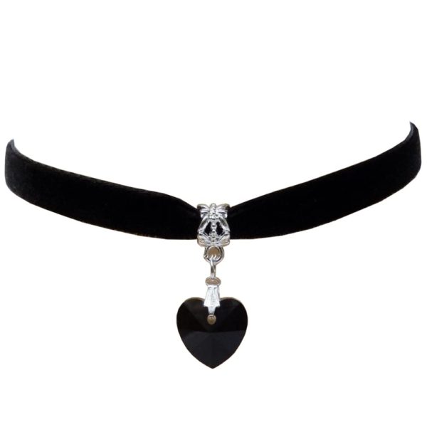 discount france Accessoires de Mode pour femme Ras du cou forme coeur Noir