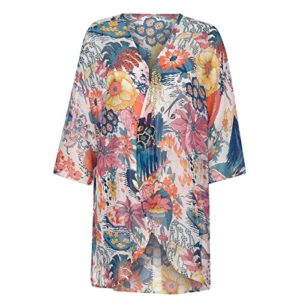 discount france Accessoires de Mode pour femme Couverture en Mousseline de Soie imprimé Floral Kimono lâche châle Cardigan Boho été décontracté Blouse Haut Sexy Plage Maillots de Bain Capes Fleur Japonaise