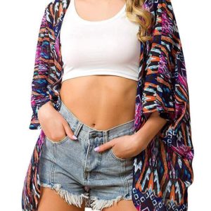 discount france Accessoires de Mode pour femme Couverture en Mousseline de Soie imprimé Floral Kimono lâche châle Cardigan Boho été décontracté Blouse Haut Sexy Plage Maillots de Bain Capes Stripe