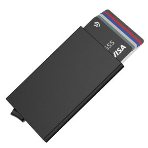 Porte Cartes Homme ou Femme en Aluminium Automatique Pop Up Porte Carte de Crédit Bancaire RFID