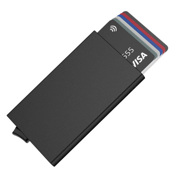 Porte Cartes Homme ou Femme en Aluminium Automatique Pop Up Porte Carte de Crédit Bancaire RFID